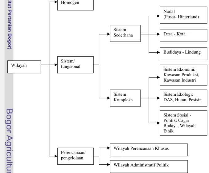 Gambar 1. Kerangka klasifikasi Konsep Wilayah (Rustiadi, et al., 2006)