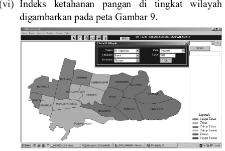 Gambar 9. Peta ketahanan pangan di tingkat wilayah Desa Srimartani