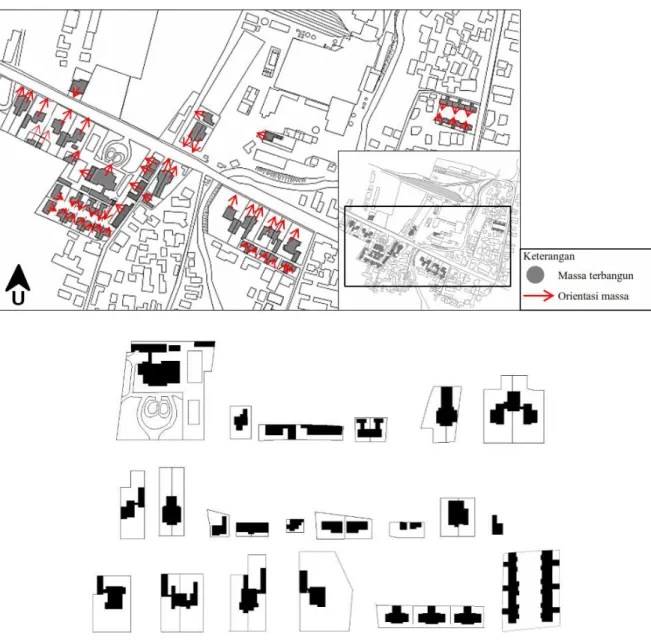 Gambar 2. Tata Letak Massa dan Bentuk Massa Unit Bangunan pada Perumahan 