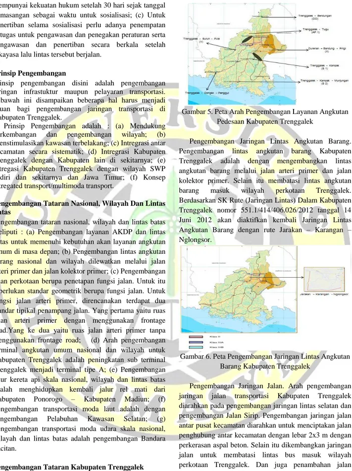 Gambar 5. Peta Arah Pengembangan Layanan Angkutan  Pedesaan Kabupaten Trenggalek 