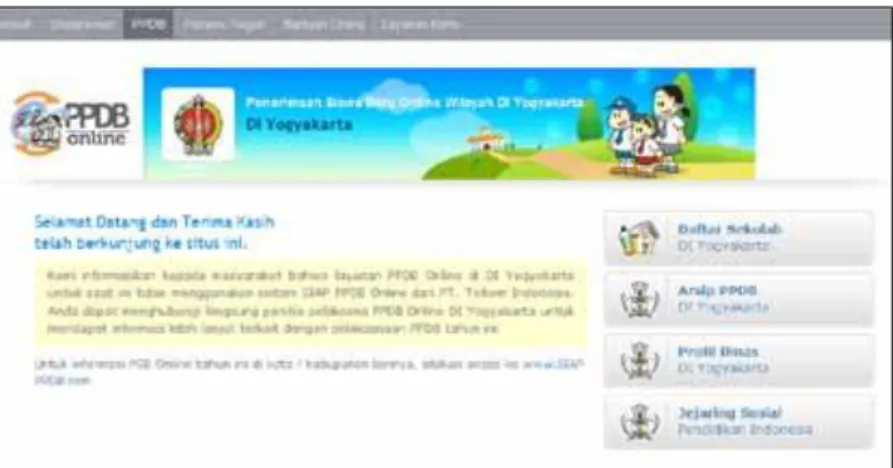 Gambar 5.5. Tampilan PPDB Online Kota Yogyakarta 