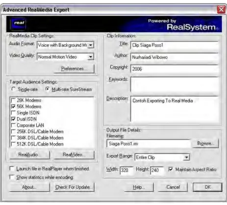 Gambar 3.9. Proses Konversi dari .AVI ke Format Real Media 
