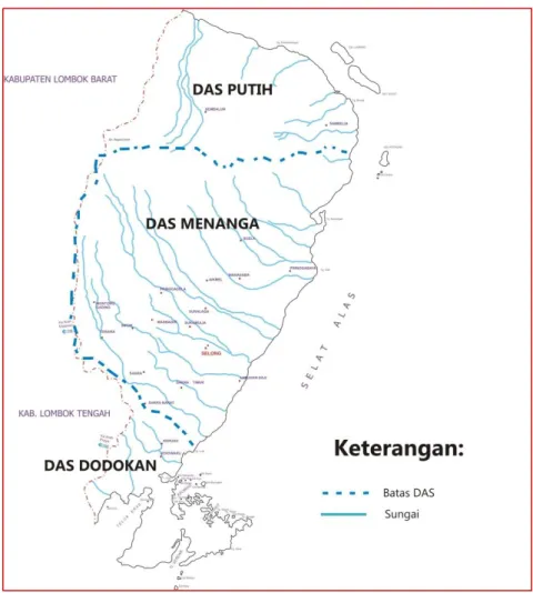 Gambar 6 Pola aliran air daerah Kab. Lombok Timur 