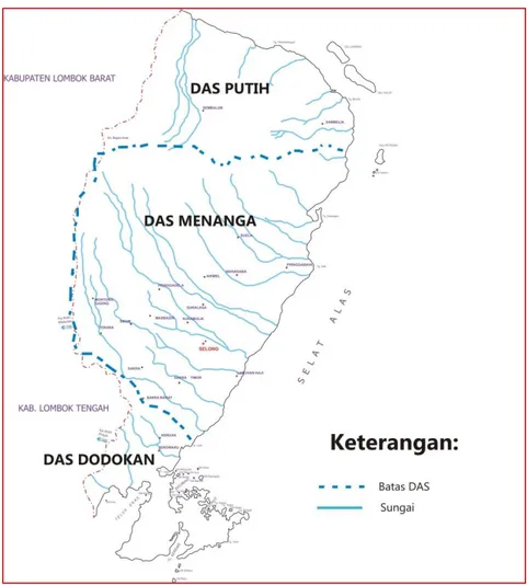 Gambar 6 Pola aliran air daerah Kab. Lombok Timur 