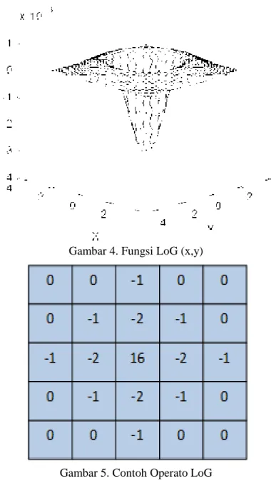 Gambar 4. Fungsi LoG (x,y) 