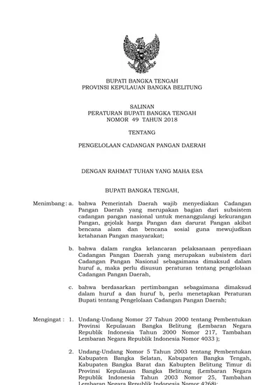 BUPATI BANGKA TENGAH PROVINSI KEPULAUAN BANGKA BELITUNG SALINAN ...