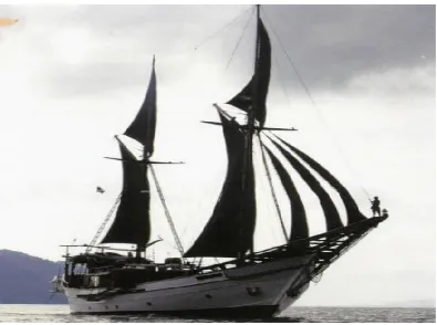 Gambar perahu Phinisi yang dibuat oleh etnis Bugis Makassar di Kab. Bulukumba