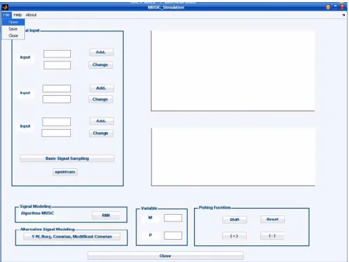 Gambar 4.3 Tampilan program utama dengan menu bar file. 