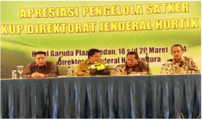 Gambar  4.  Apresiasi  Pengelola  Satker  Lingkup       Direktorat        Jenderal  Hortikultura  di  Medan, Sumatera Utara 