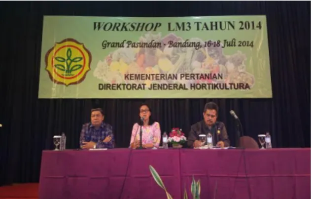 Gambar 6.   Workshop LM3 Tahap I Direktorat  Jenderal Hortikultura Tahun 2014 di  Bandung, Jawa Barat 