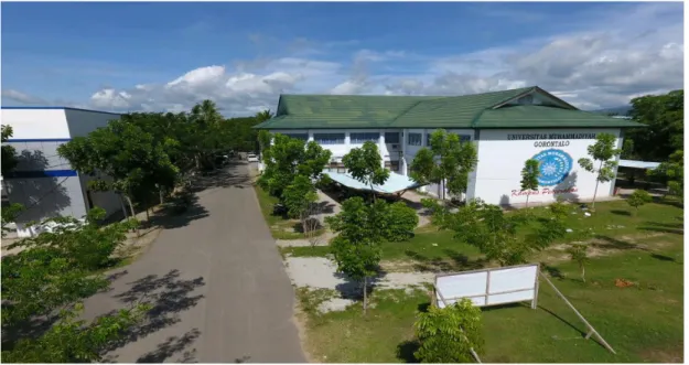 Gambar Kampus Universitas Muhammadiyah Gorontalo yang diambil dengan  menggunakan Drone 
