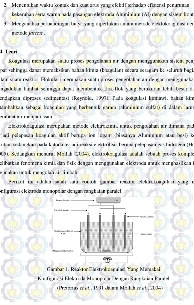 APLIKASI ELEKTROKOAGULASI MENGGUNAKAN PASANGAN ELEKTRODA ALUMINIUM ...