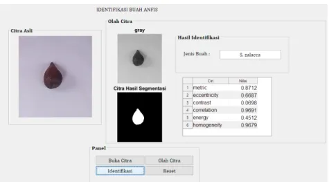 Gambar 10. Hasil Rancangan GUI untuk Klasifikasi buah