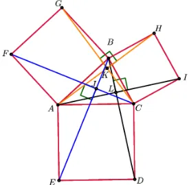Gambar 3.    Modifikasi pertama Teorema Van Aubel pada segitiga 