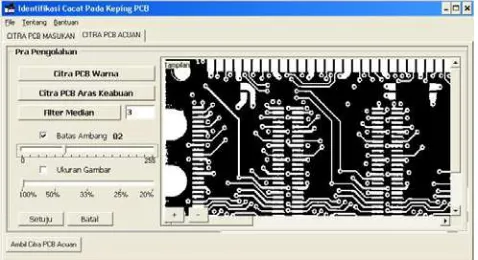 Gambar 4.2  Citra PCB aras keabuan dalam bingkai 