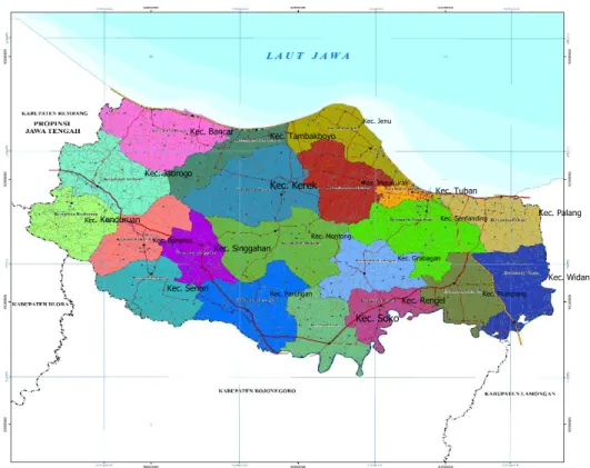 Gambar 2 Peta Administrasi Kabupaten Tuban  