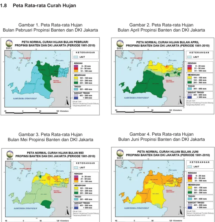 Gambar 2. Peta Rata-rata Hujan   Bulan April Propinsi Banten dan DKI Jakarta 