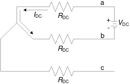 Gambar 2.20 Rangkaian phasa stator saat pengukuran DC hubungan Y 