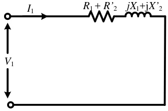 Gambar 2.25 Rangkaian ekivalen pada saat rotor tertahan (S = 1) 