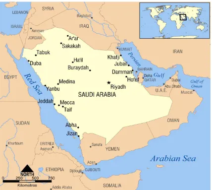 Gambar 2.1. Peta Saudi Arabia 