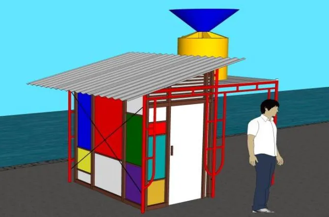 Gambar  12.  Desain  fasilitas  MCK  percontohan  untuk  Kampung Bratang Baru Jagir 