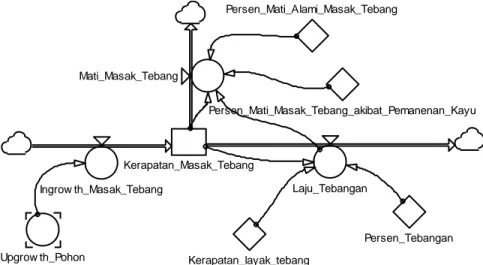 Gambar  6.  Model  perkembangan tingkat pohon masak tebang  Sub Model Dinamika Serasah 