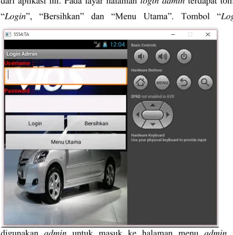 Gambar 4.11 Tampilan Kamus  4.2.5  Login Admin 