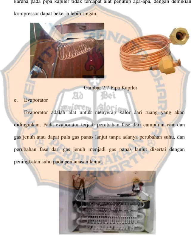Gambar 2.7 Pipa Kapiler  e.  Evaporator 