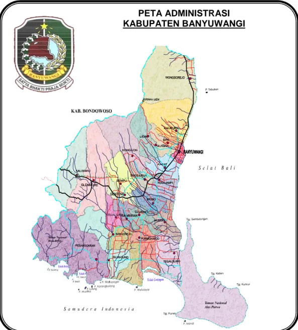 Gambar 2.1: Peta Administrasi Kabupaten Banyuwangi
