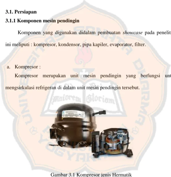 Gambar 3.1 Kompresor jenis Hermatik 