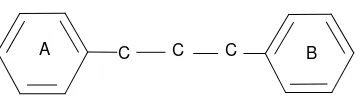 Gambar 1. Kerangka dasar senyawa flavonoida (Sastrohamidjojo, 