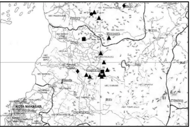 Gambar 5. Peta sebaran keong Tylomelania di kawasan 