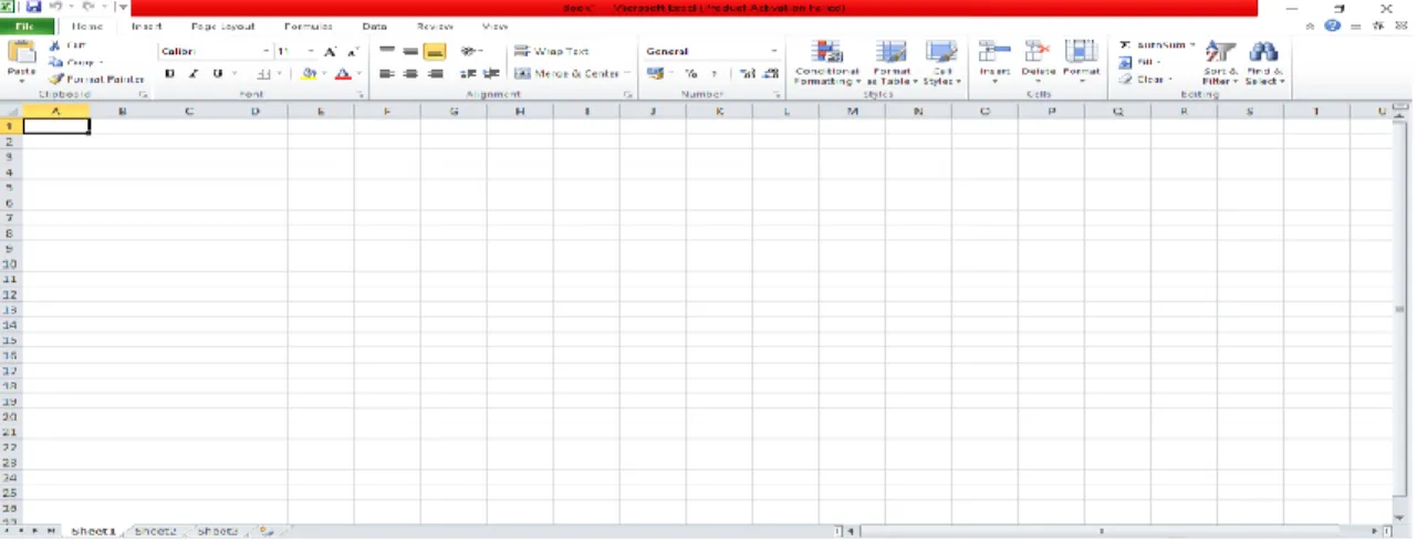 Gambar 4.3 Lembar Kerja Microsoft Excel 