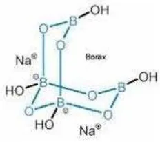 Gambar 2.1 Struktur kimia boraks (Widayat, 2011). 