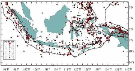 Gambar peta jalur gunungapi dan gempa di Indonesia 