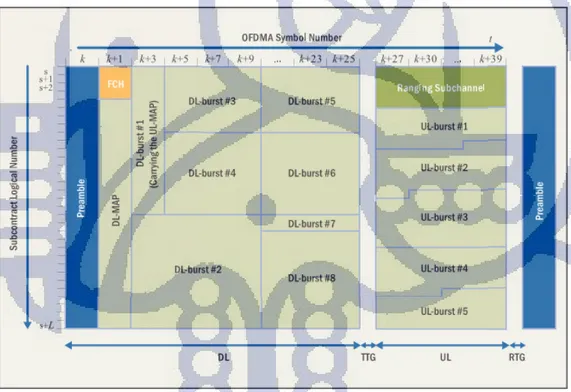 Gambar II.5. Struktur Frame OFDMA 