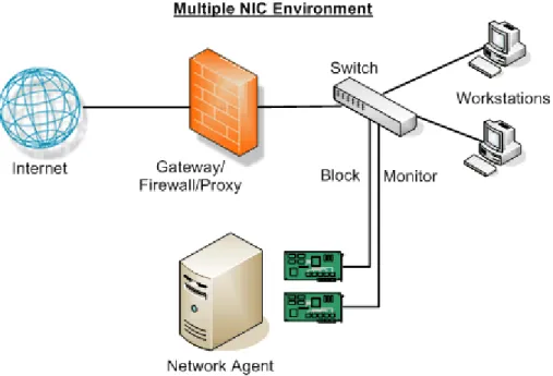 Gambar Struktur penggunaan multiple NIC   c.  Bridge Jaringan 