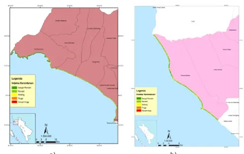 Gambar  7  merupakan  peta  IKP  untuk  Kota  Padang, Kab. Pesisir Selatan dan Pulau Sipora