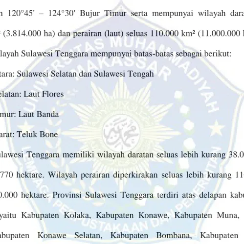 Tabel  2.  Jumlah  Kecamatan  Menurut  Kabupaten/Kota  di  Provinsi  Sulawesi  Tenggara 