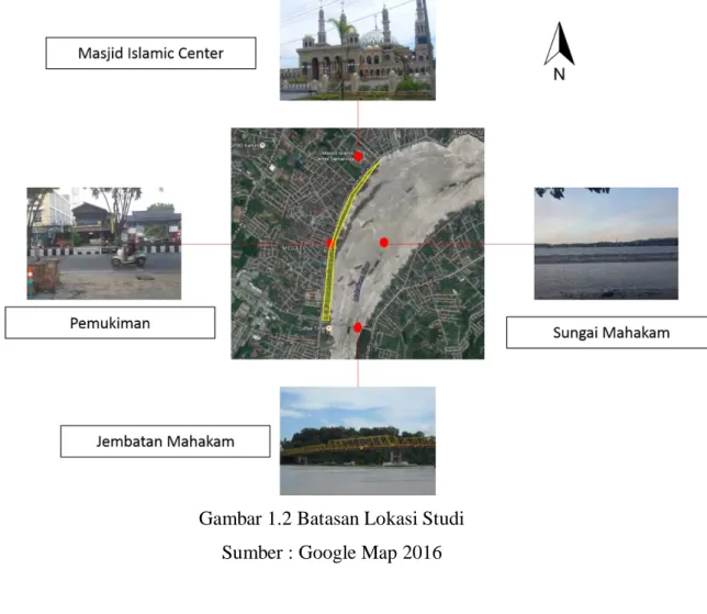 Gambar 1.2 Batasan Lokasi Studi  Sumber : Google Map 2016 
