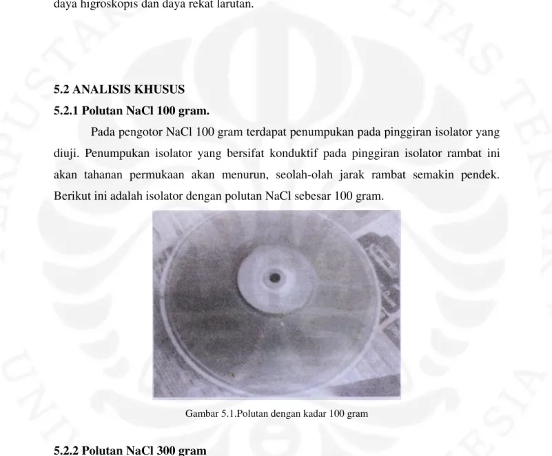 Gambar 5.1.Polutan dengan kadar 100 gram 
