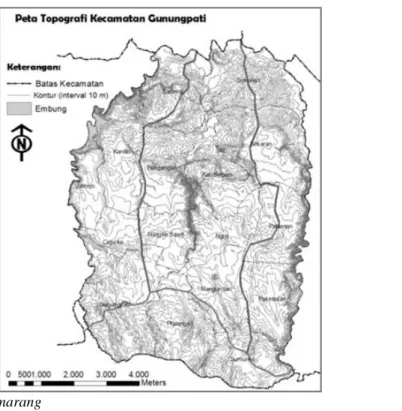 Gambar 3. Peta Topografi Kecamatan Gunungpati 