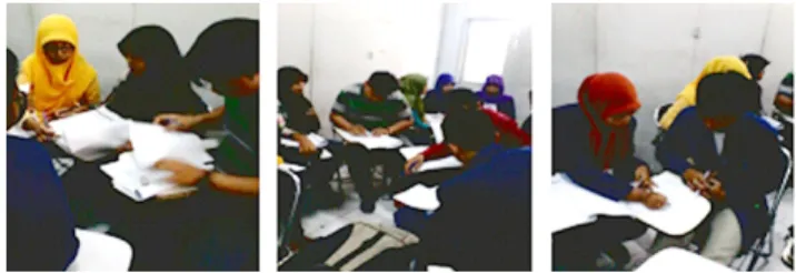 Gambar 4.1 Kegiatan diskusi pertama  (dikelompok masing-masing)