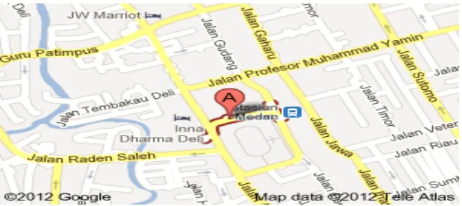 Gambar 4.1 Peta Lokasi Jalan Bukit Barisan No 7 Medan 