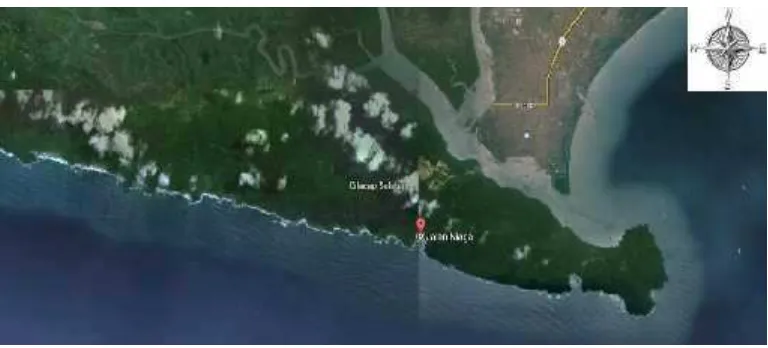 Gambar 2.1. Lokasi penelitian Pantai Solok Ipah Adipala Cilacap (www.google.co.id)