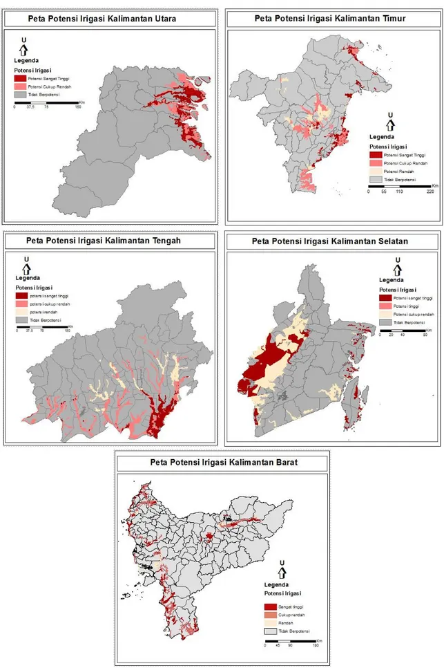 Gambar 2. Peta Zonasi Potensi Pengembangan Irigasi Wilayah Kalimantan 
