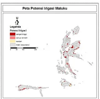 Gambar 3. Peta Zonasi Potensi Pengembangan Irigasi Wilayah Maluku 