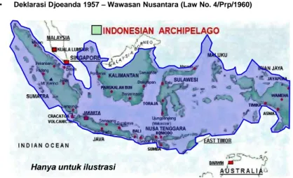 Gambar 2: Wilayah Indonesia setelah Deklarasi Djuanda 13 Desember 1957. 