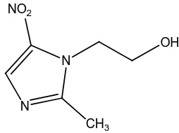 Gambar 2.1 Struktur kimia metronidazol 