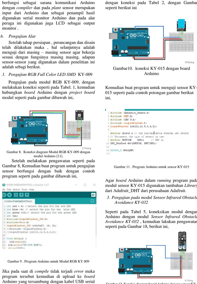 Gambar 8.  Koneksi diagram Modul RGB KY-009 dengan  modul Arduino [11]. 